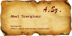 Abel Szergiusz névjegykártya